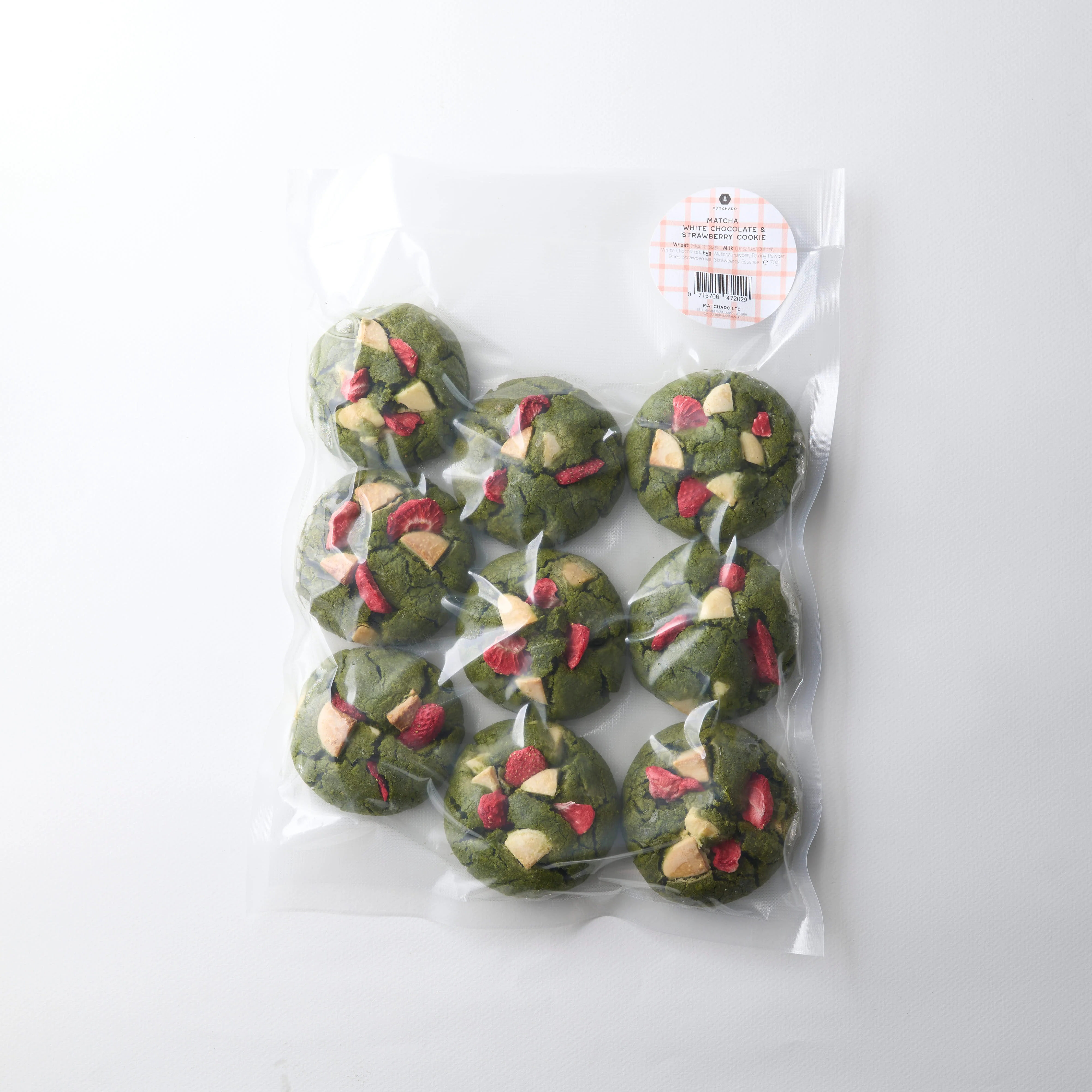 MATCHADO Matcha x Strawberry & White Chocolate Cookie (Wholesale) | 9 pcs per Pack - Limited Edition - Image 3
